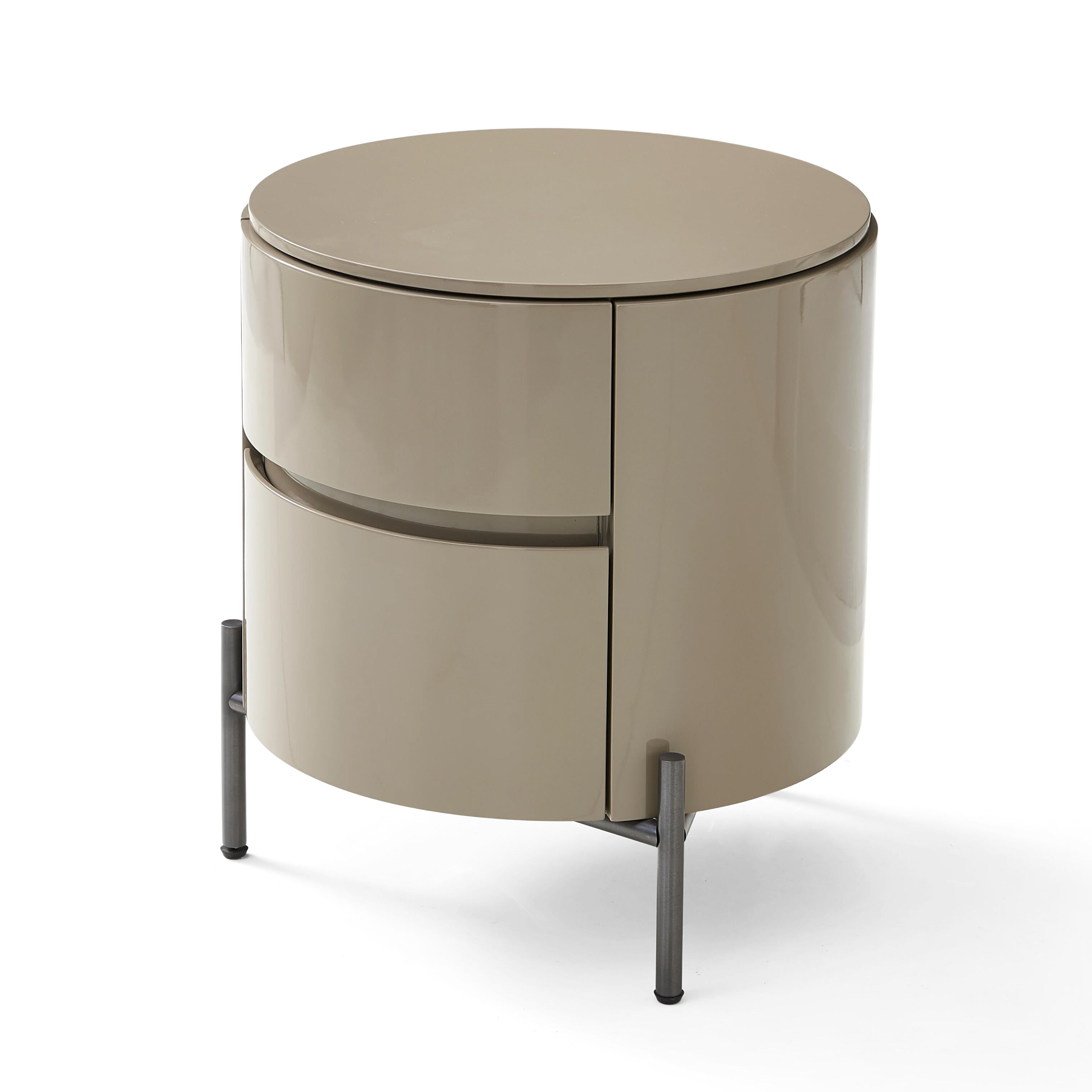 Rondo Bedside Table - Warm Taupe