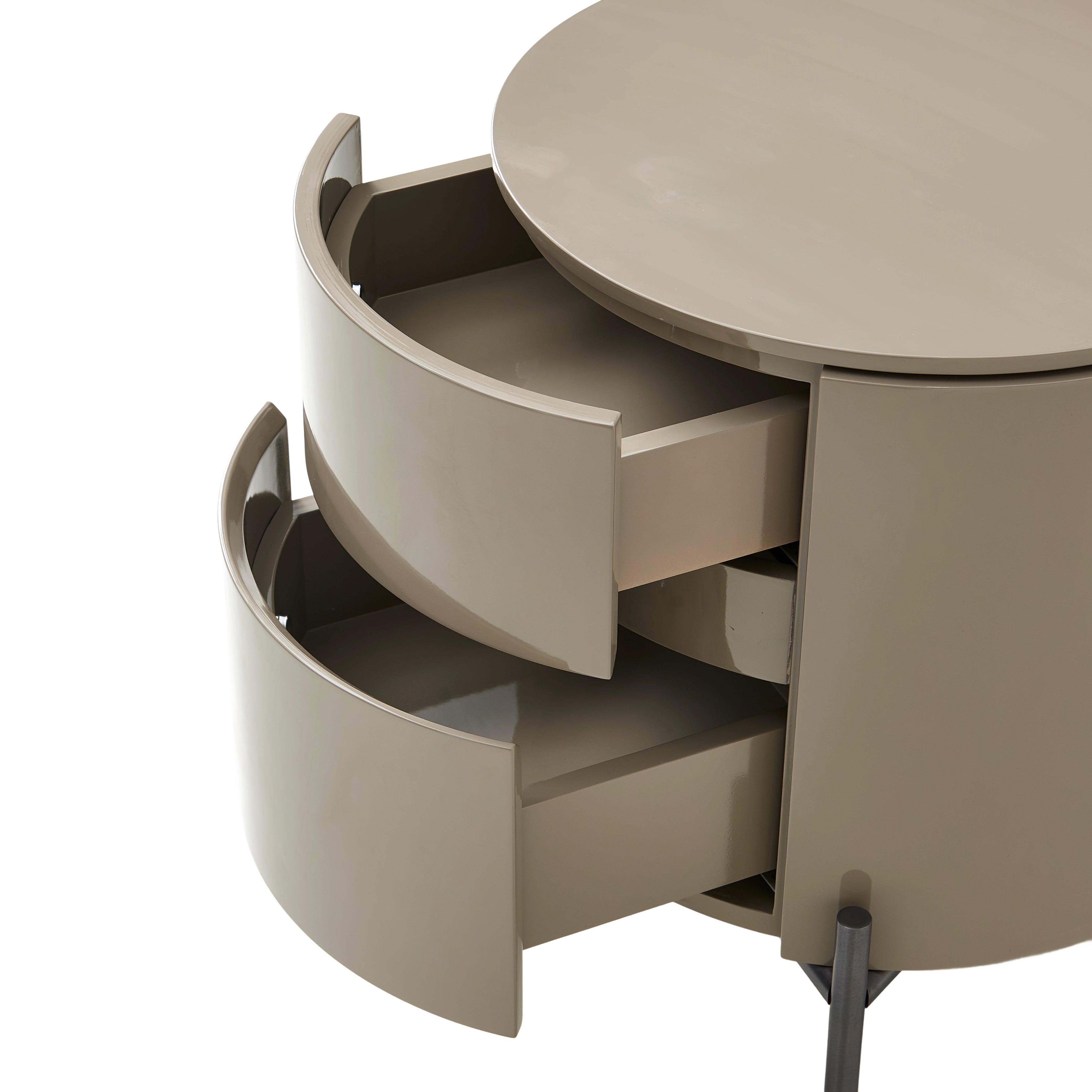 Rondo Bedside Table - Warm Taupe