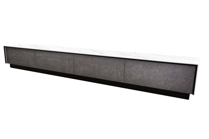 light grey and marble pattern entertainment table
