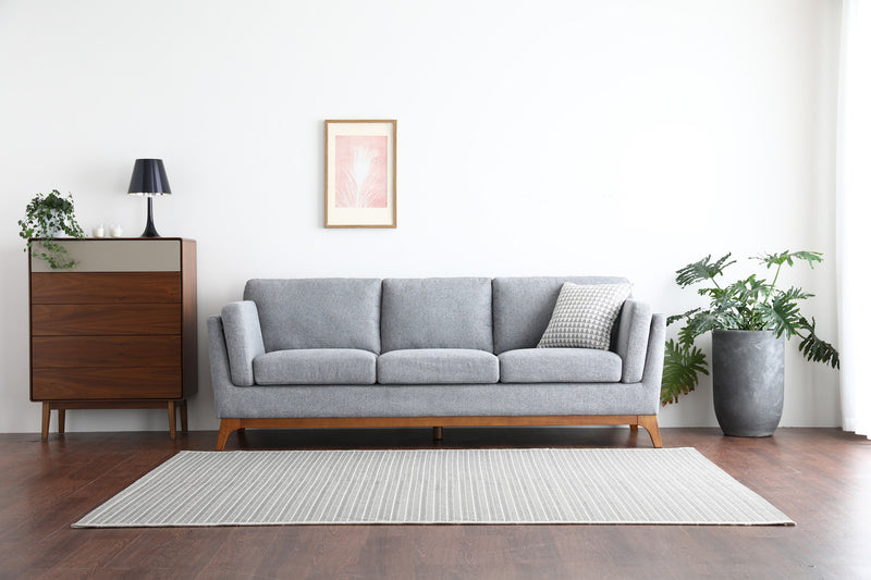Lounge with sofa table and plant