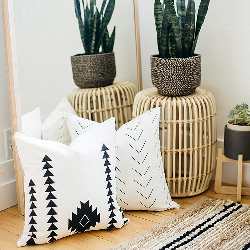 Black and white boho sales cushions