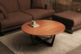 Deep brown wood coffee table