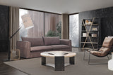 minimalist wood veneer shelves grey sofa
