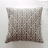 Leaf Embroidered Cushion Cover
