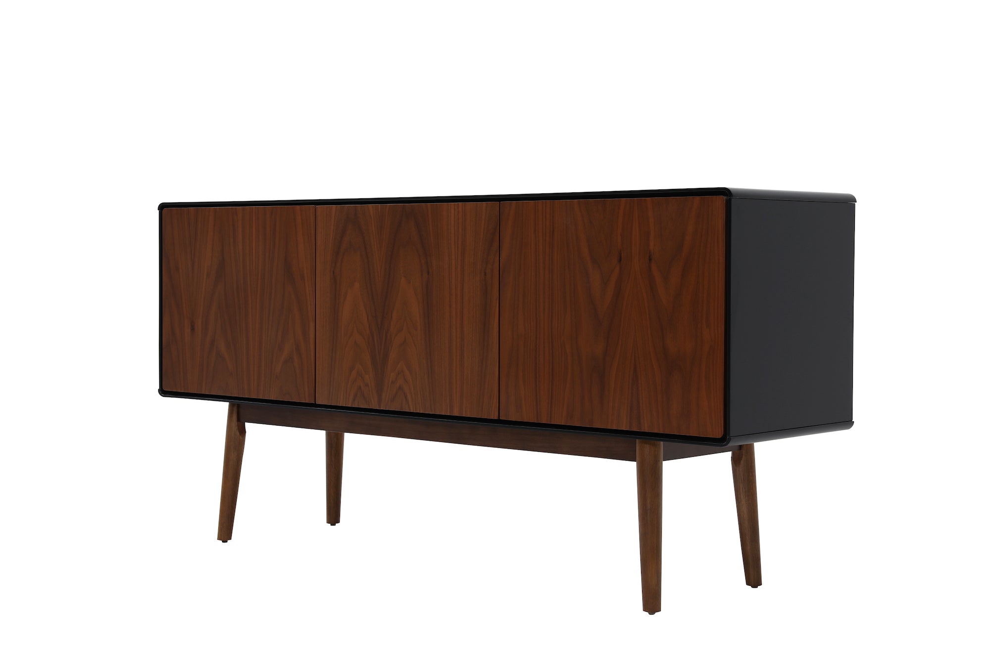 Walnut and black cabinet