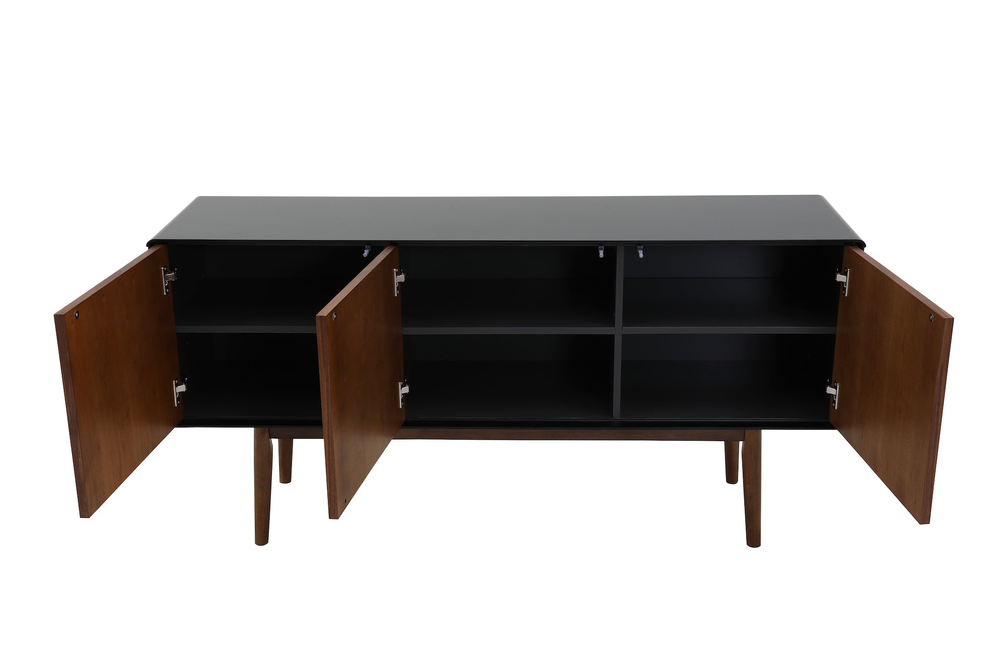 Walnut and black cabinet