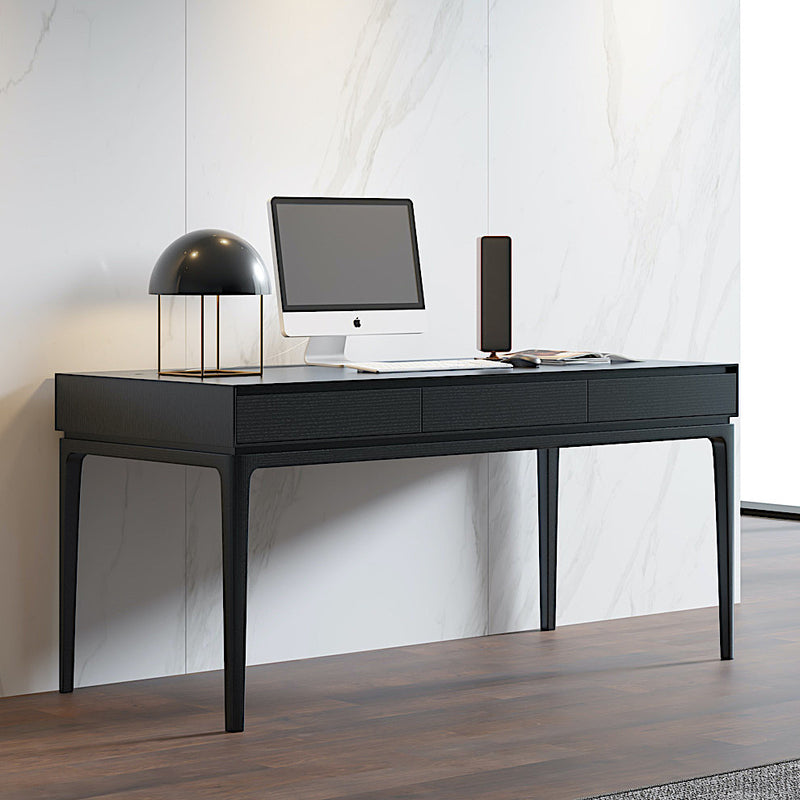 Ollie Home Office Desk with Drawers | Black Desks - Home Office Furniture