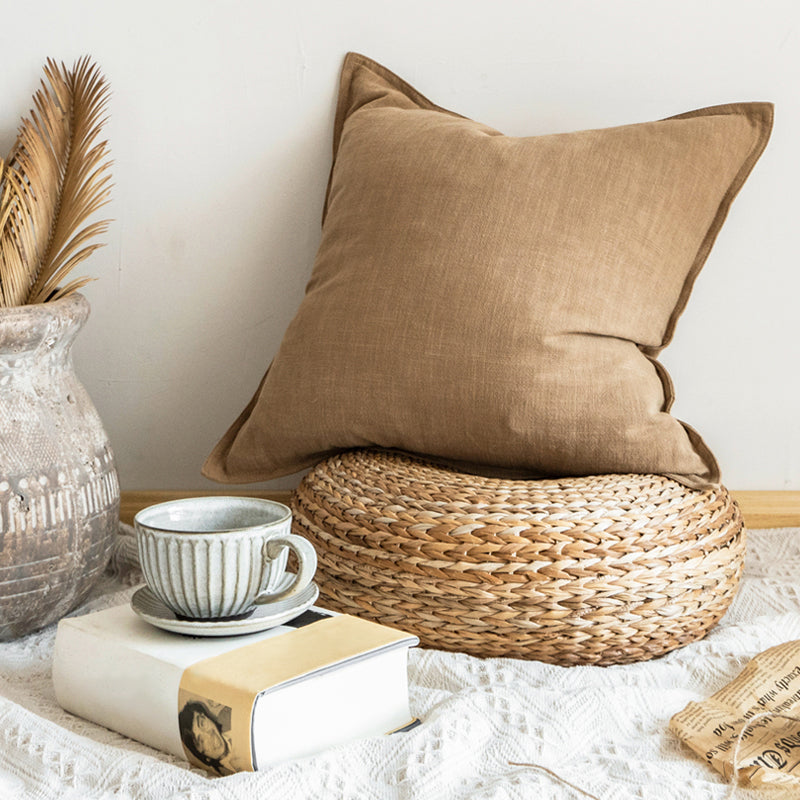 Canvas cushion covers plain top