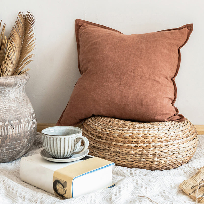 Plain cotton pillow covers top