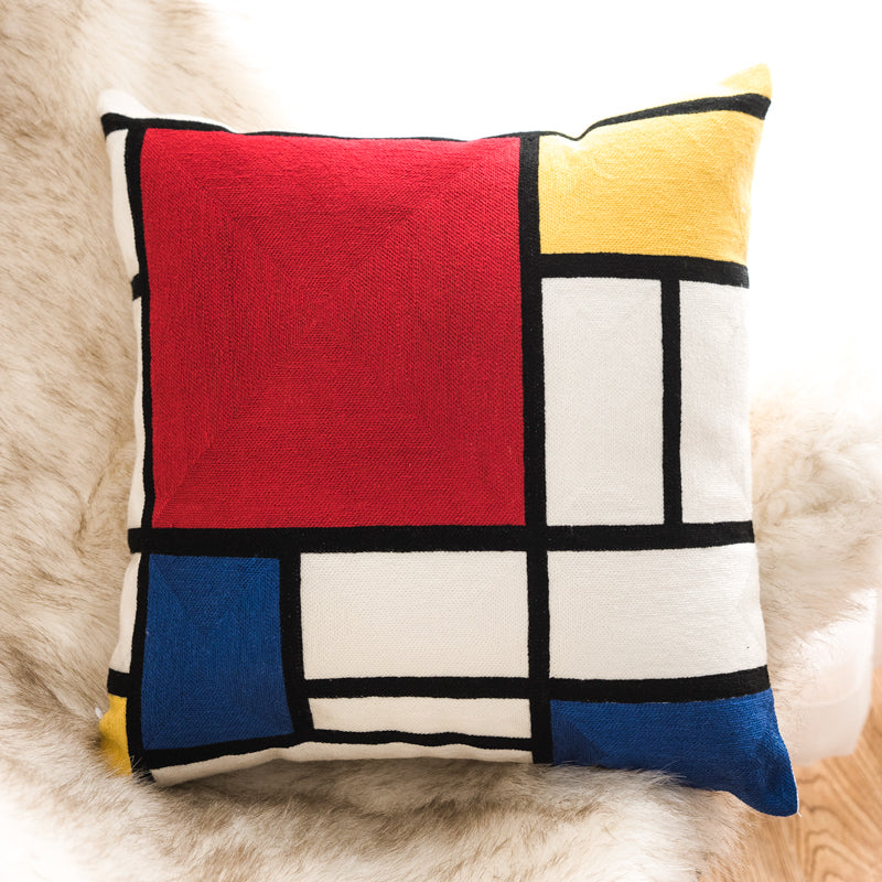 Geometric Embroidery Cushion Cover