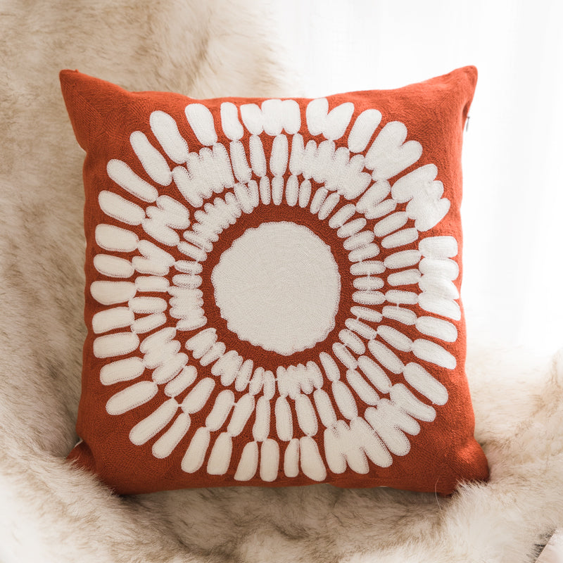 Geometric Embroidery Cushion Cover