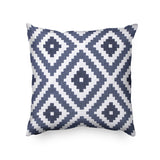 Blue Geometric Embroidered Cushion Cover