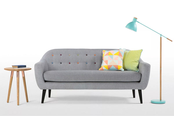 Grey 3 Seater Sofa and side table
