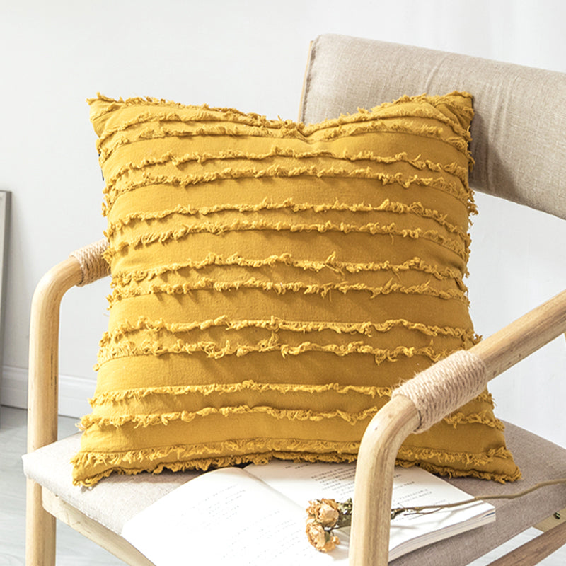 Yellow online shag pillow