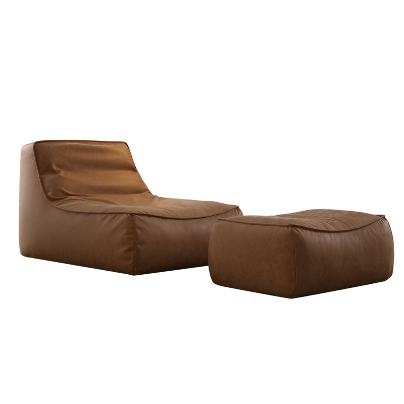 Brown armchair footrest