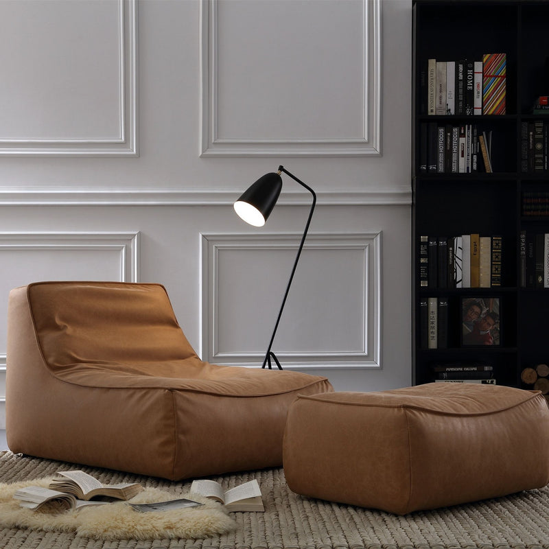 Brown armchair footrest