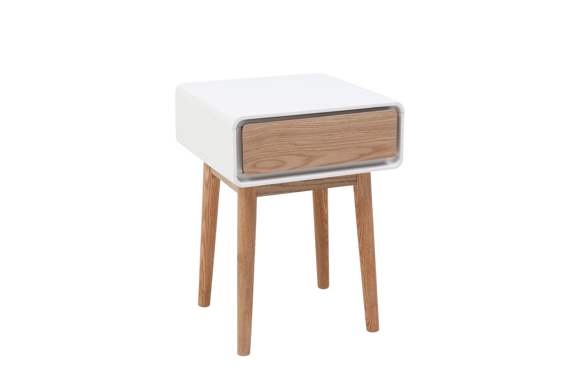 matt white bedside table