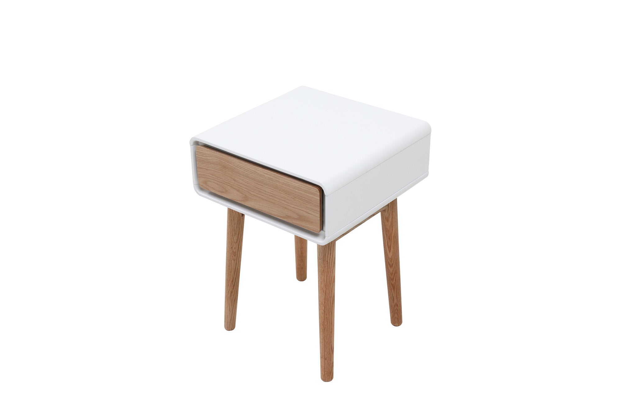 matt white bedside table