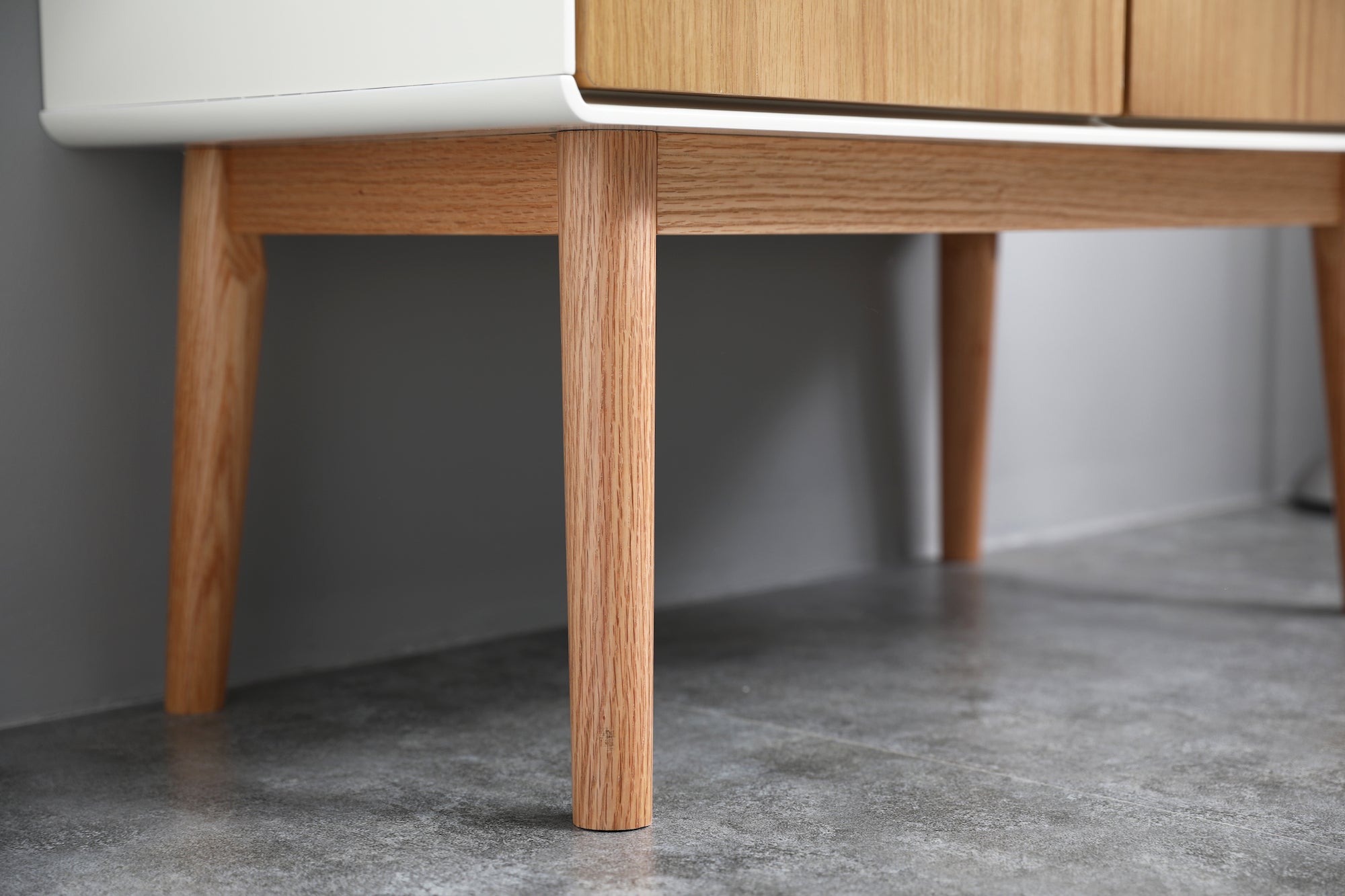 Red oak wood veneer cabinet