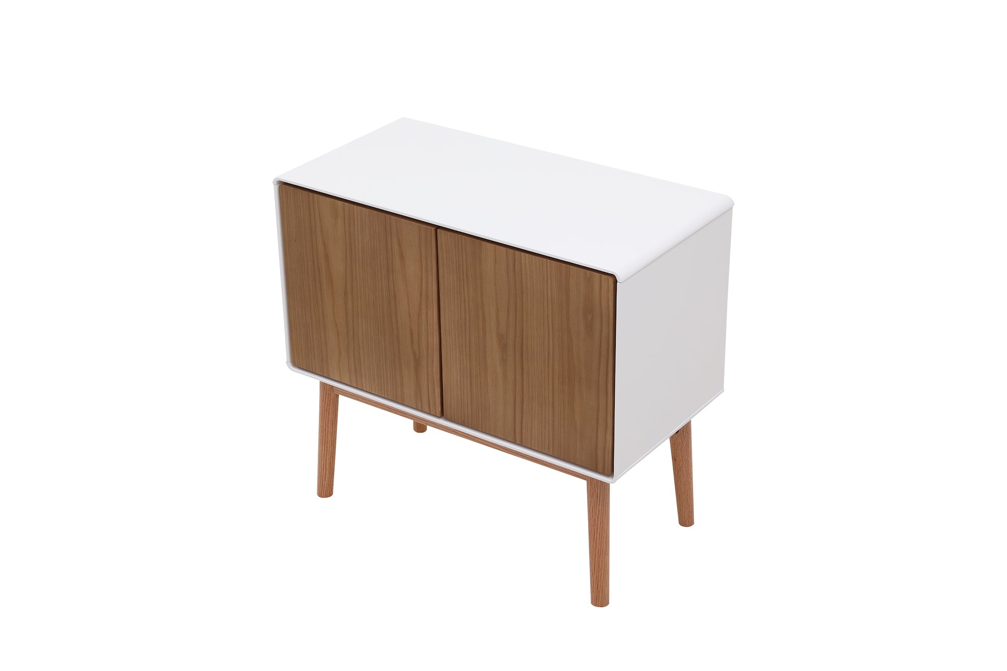 Red oak wood veneer cabinet
