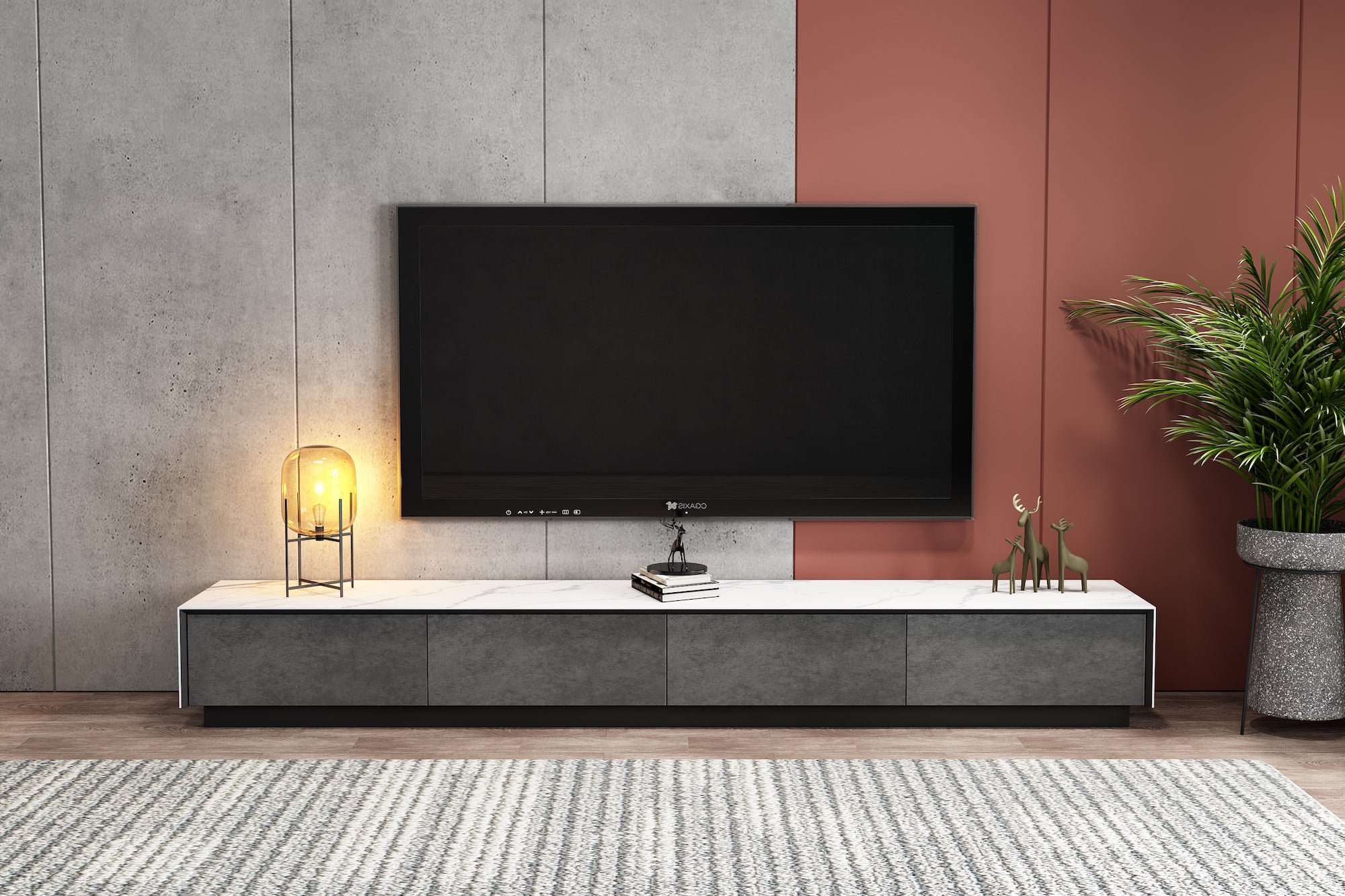 light grey and marble pattern entertainment table grey rug